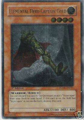 Elemental Hero Captain Gold [FOTB-EN014] Ultimate Rare | Good Games Adelaide SA