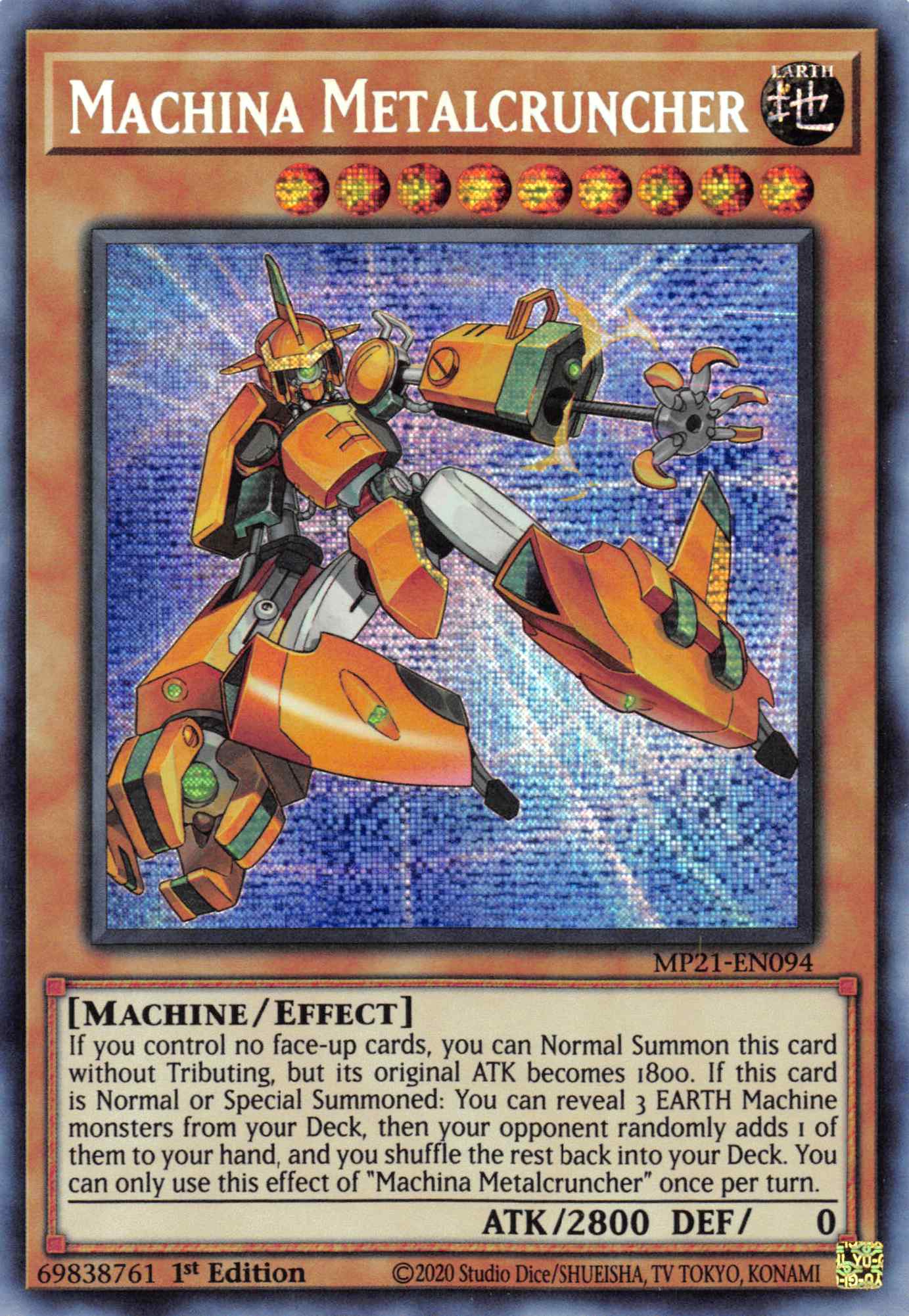 Machina Metalcruncher [MP21-EN094] Prismatic Secret Rare | Good Games Adelaide SA