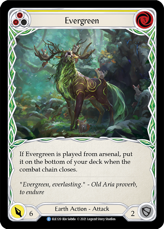 Evergreen (Yellow) [ELE120] (Tales of Aria)  1st Edition Normal | Good Games Adelaide SA