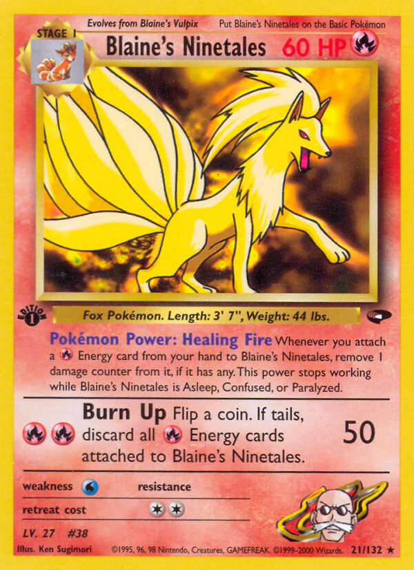 Blaine's Ninetales (21/132) [Gym Challenge 1st Edition] | Good Games Adelaide SA