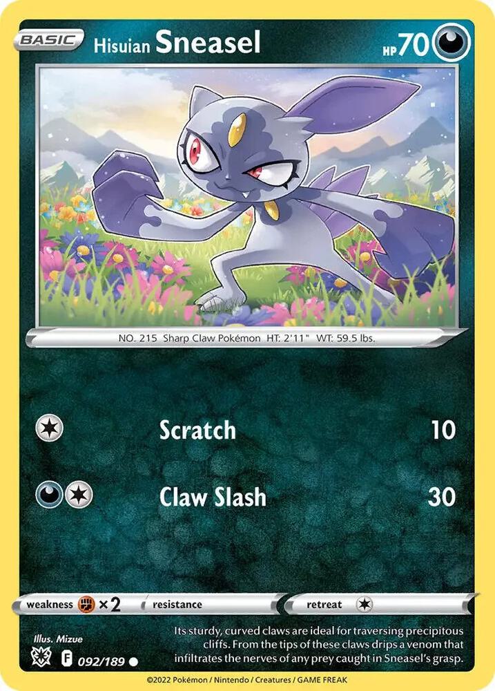 Hisuian Sneasel 092 189 Cosmos Holo 092/189 (Deck Exclusives)  - Holofoil | Good Games Adelaide SA
