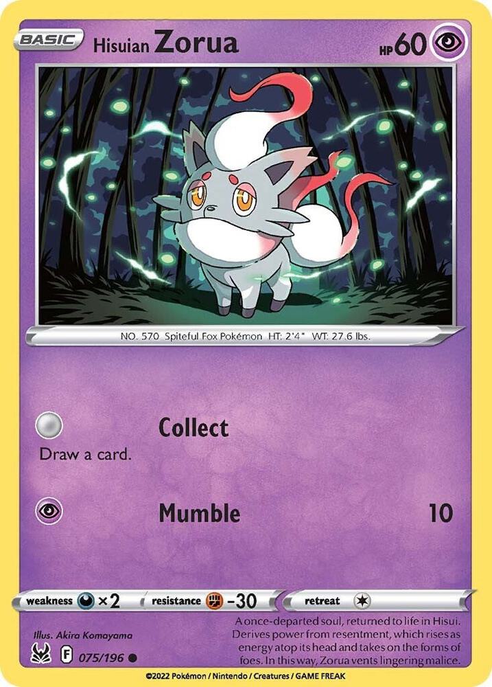 Hisuian Zorua 075/196 (SWSH11: Lost Origin)  | Good Games Adelaide SA