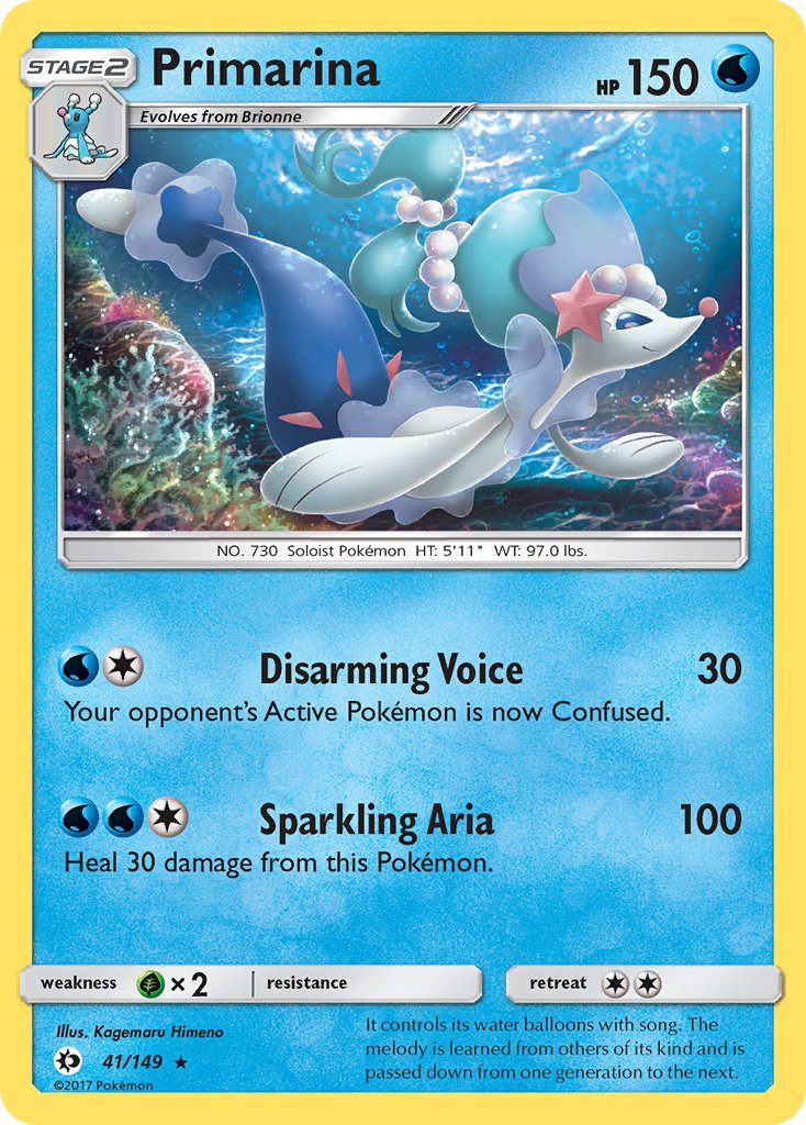 Primarina (41/149) (Theme Deck Exclusive) [Sun & Moon: Base Set] | Good Games Adelaide SA