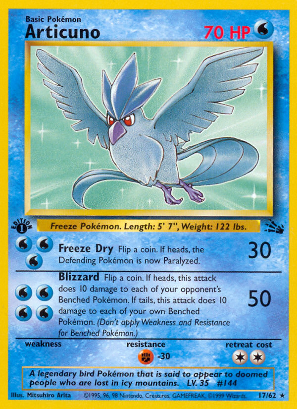 Articuno (17/62) [Fossil 1st Edition] | Good Games Adelaide SA