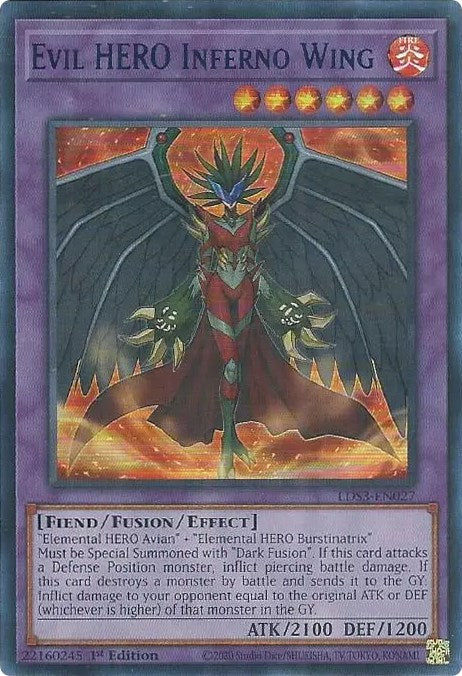 Evil HERO Inferno Wing (Blue) [LDS3-EN027] Ultra Rare | Good Games Adelaide SA