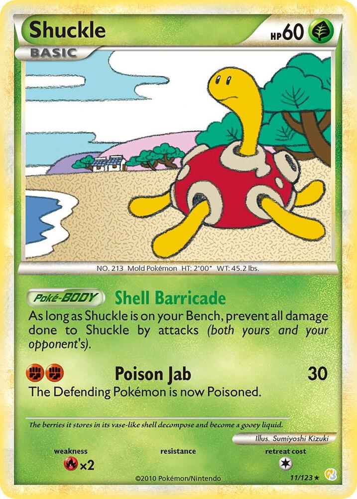 Shuckle 11/123 (HeartGold SoulSilver)  - Holofoil | Good Games Adelaide SA