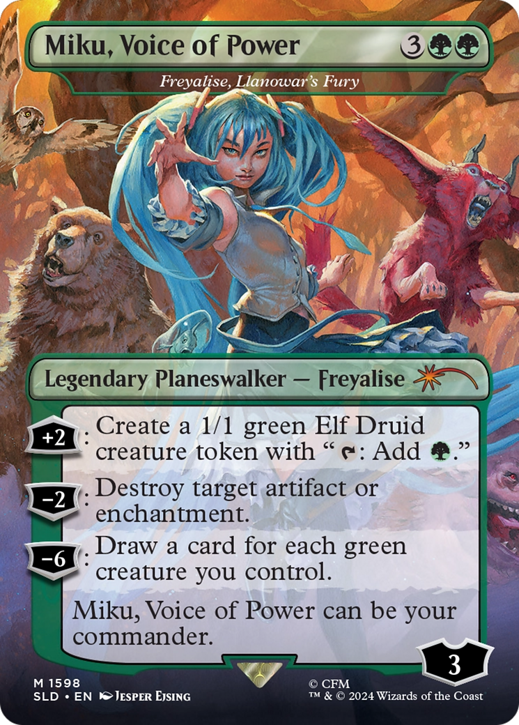 Miku, Voice of Power - Freyalise, Llanowar's Fury [Secret Lair Drop Series] | Good Games Adelaide SA