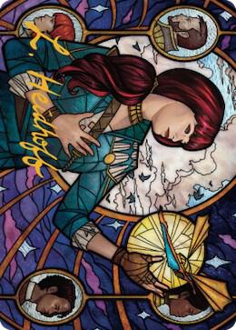 Jhoira Ageless Innovator Art Card Gold Stamped Signature 73 (Art Series: Dominaria United)  | Good Games Adelaide SA