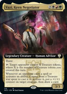 Vazi Keen Negotiator Extended Art 110 (Commander: Streets of New Capenna)  - Foil | Good Games Adelaide SA
