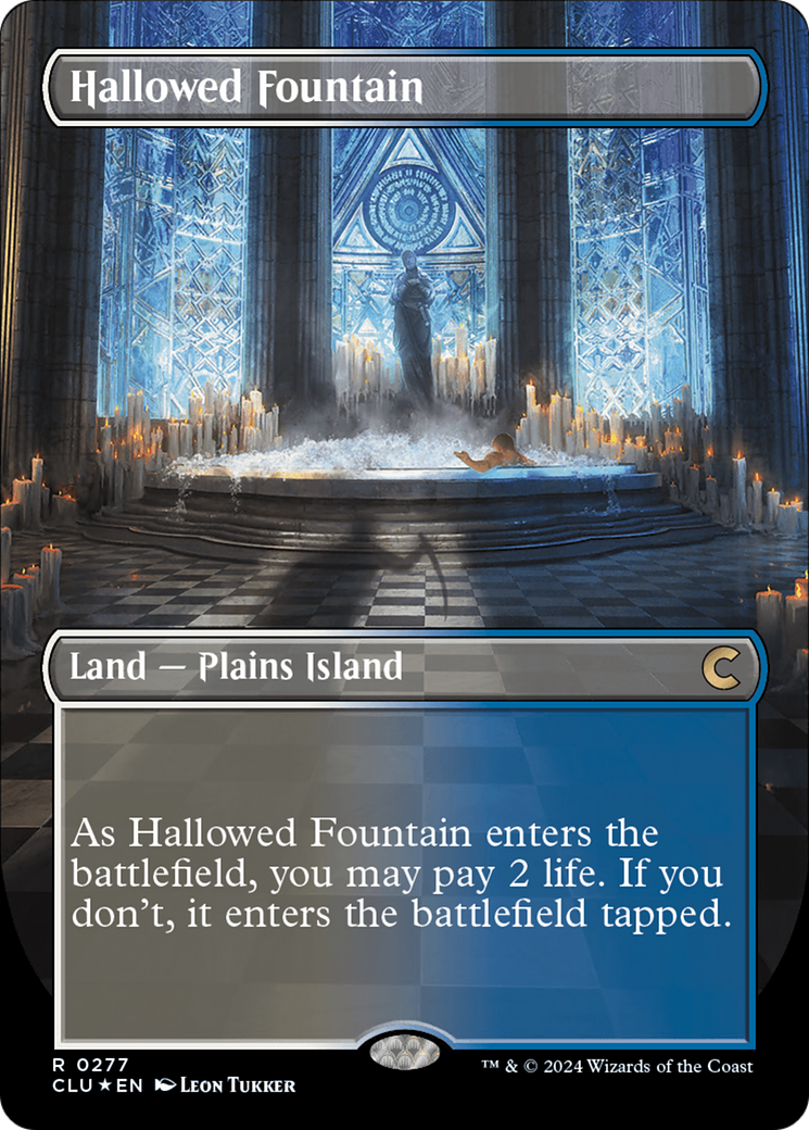 Hallowed Fountain (Borderless) [Ravnica: Clue Edition] | Good Games Adelaide SA