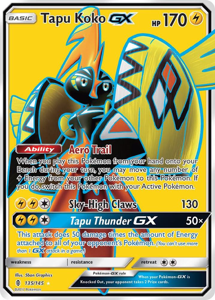 Tapu Koko GX Full Art 135/145 (SM - Guardians Rising)  - Holofoil | Good Games Adelaide SA