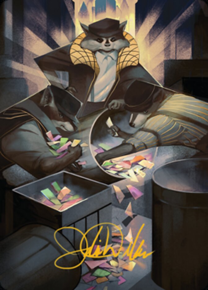 Masked Bandits Art Card (Gold-Stamped Signature) [Streets of New Capenna Art Series] | Good Games Adelaide SA
