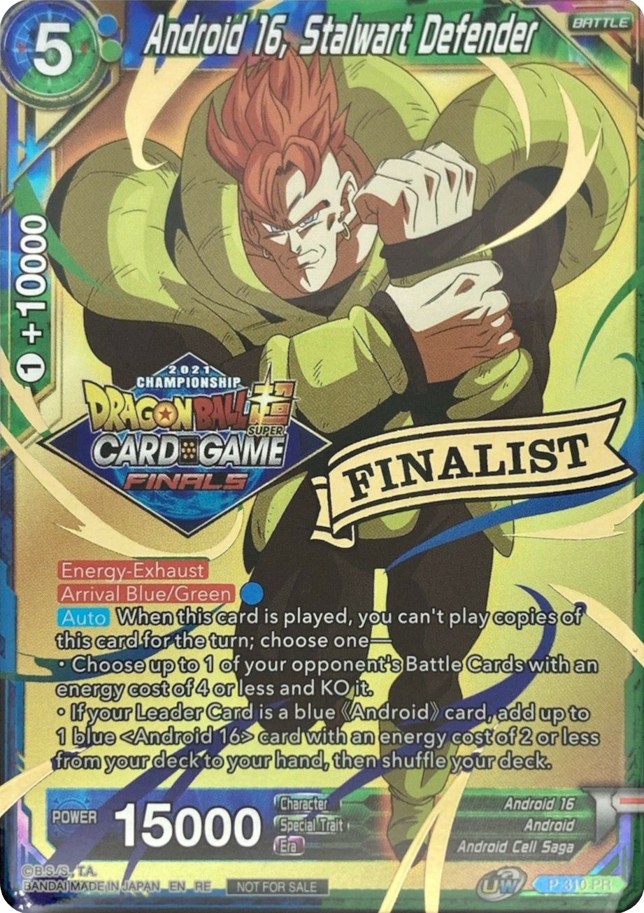 Android 16, Stalwart Defender (2021 Tournament Pack Vault Set - Finalist Gold Stamped) (P-310) [Tournament Promotion Cards] | Good Games Adelaide SA