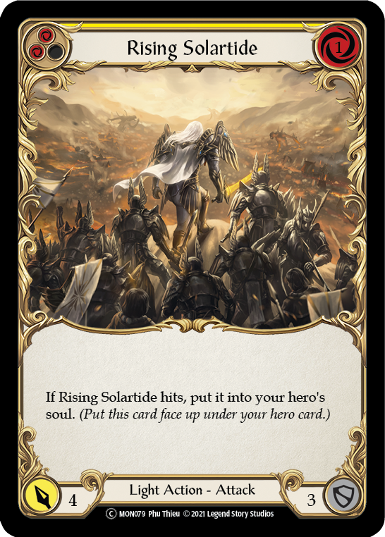 Rising Solartide (Yellow) [U-MON079-RF] Unlimited Rainbow Foil | Good Games Adelaide SA