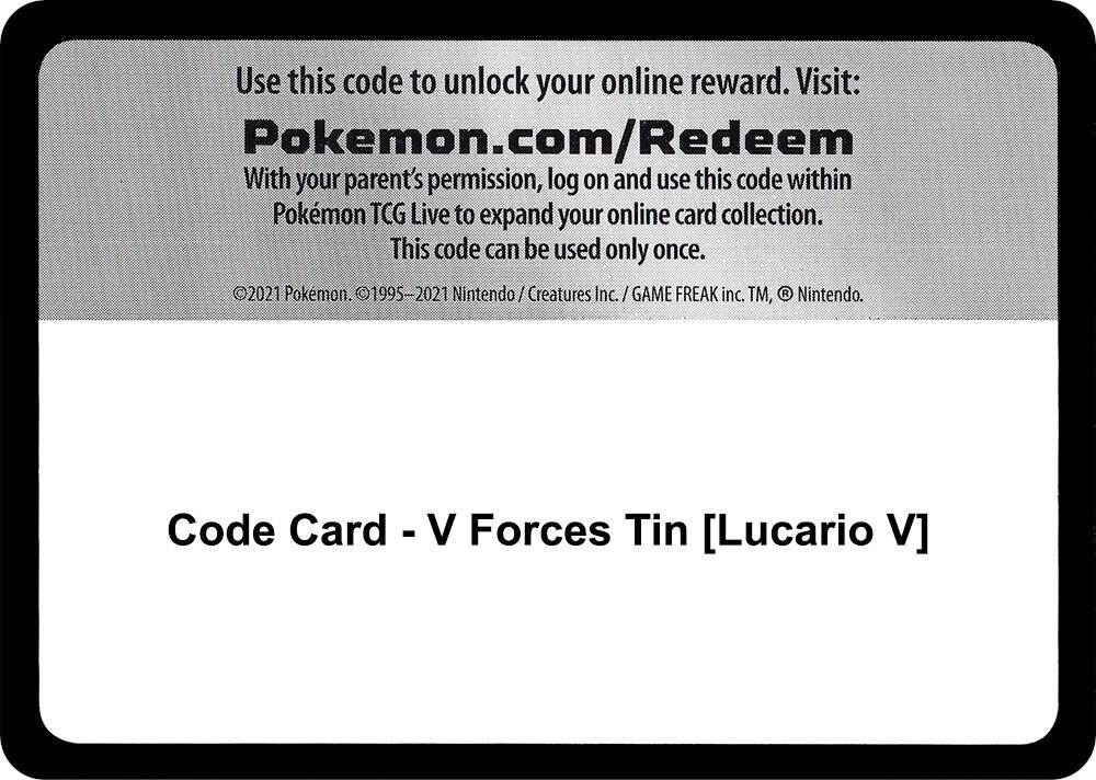 Code Card V Forces Tin Lucario V  (Miscellaneous Cards & Products)  | Good Games Adelaide SA