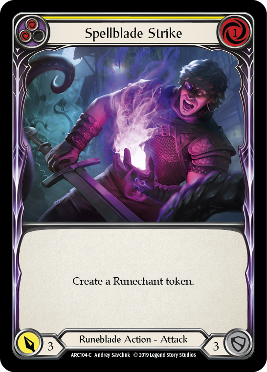 Spellblade Strike (Yellow) [ARC104-C] 1st Edition Rainbow Foil | Good Games Adelaide SA