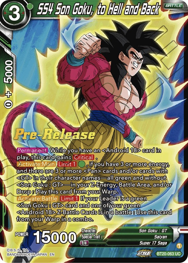 SS4 Son Goku, to Hell and Back (BT20-063) [Power Absorbed Prerelease Promos] | Good Games Adelaide SA