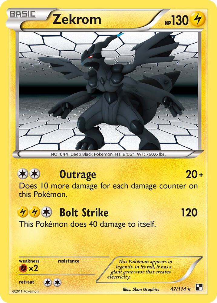 Zekrom 47/114 (Black and White)  - Reverse Holofoil | Good Games Adelaide SA