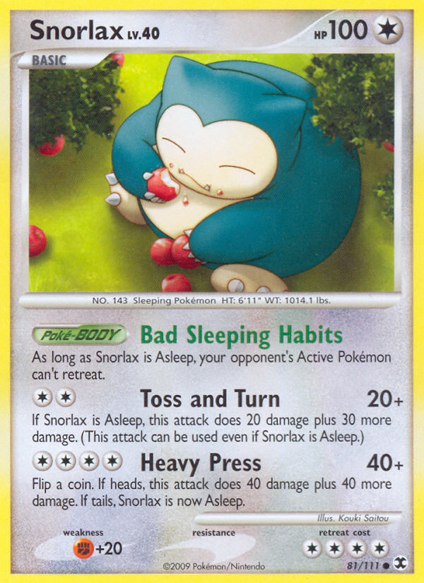 Snorlax (81/111) [Platinum: Rising Rivals] | Good Games Adelaide SA