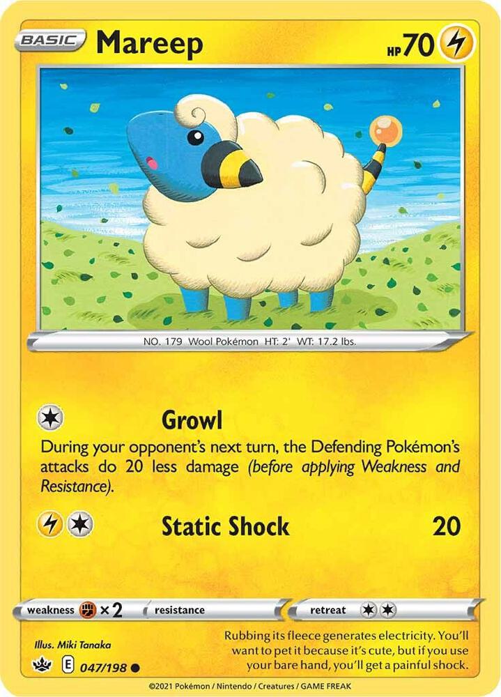 Mareep 047/198 (SWSH06: Chilling Reign)  | Good Games Adelaide SA