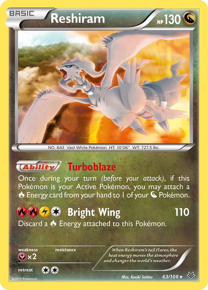 Reshiram 63/108 (XY - Roaring Skies)  - Holofoil | Good Games Adelaide SA