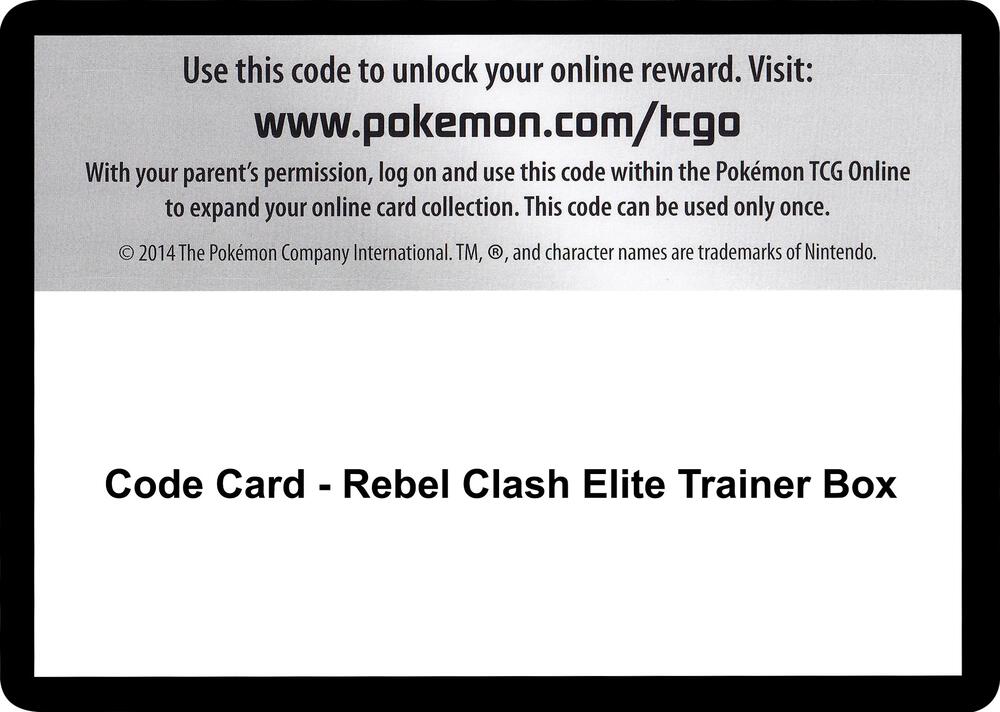 Code Card Rebel Clash Elite Trainer Box  (SWSH02: Rebel Clash)  | Good Games Adelaide SA