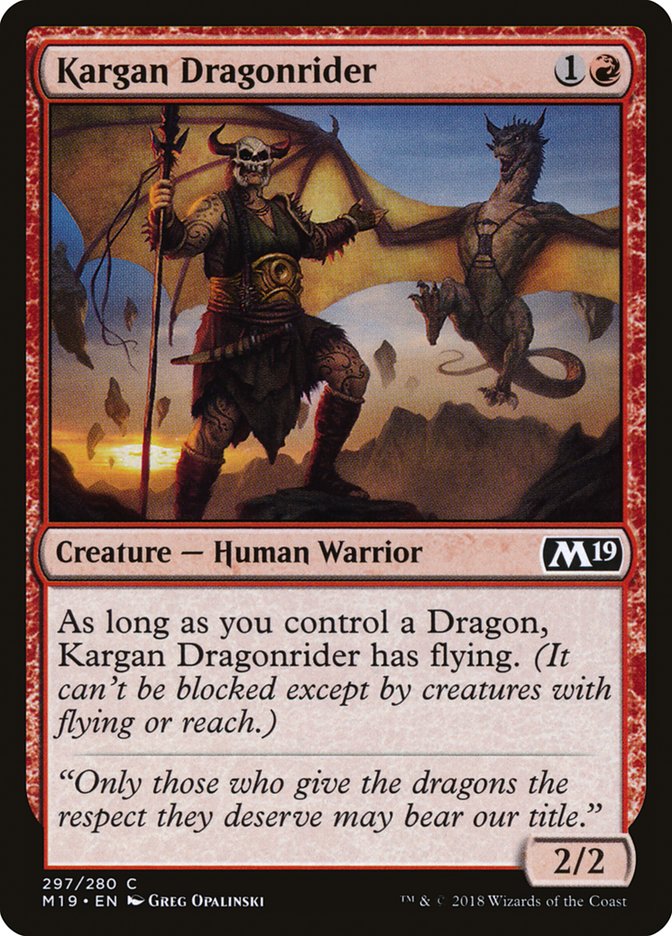 Kargan Dragonrider [Core Set 2019] | Good Games Adelaide SA