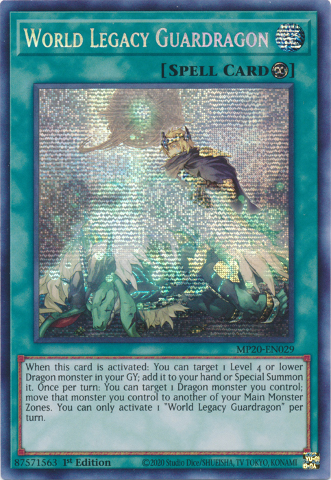World Legacy Guardragon [MP20-EN029] Prismatic Secret Rare | Good Games Adelaide SA