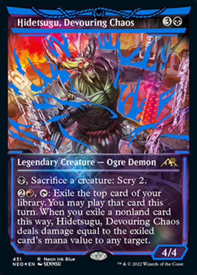 Hidetsugu, Devouring Chaos (Neon Ink Blue) [Kamigawa: Neon Dynasty] | Good Games Adelaide SA