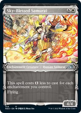 Sky-Blessed Samurai 314 (Kamigawa: Neon Dynasty)  - Showcase Foil | Good Games Adelaide SA