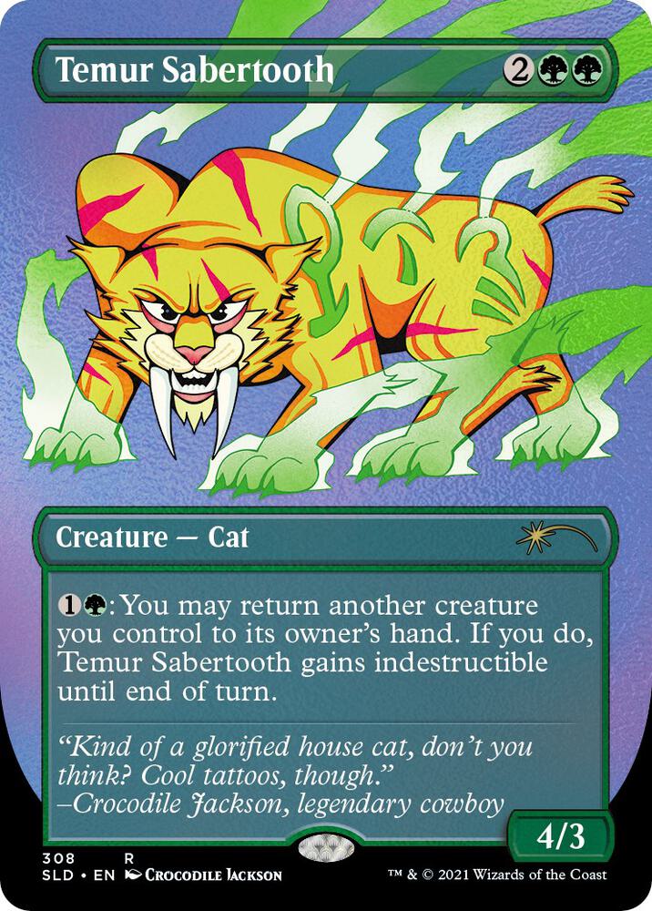 Temur Sabertooth Foil Etched 308 (Secret Lair Drop Series)  - Foil | Good Games Adelaide SA