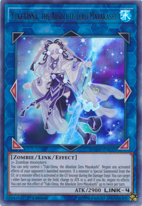 Yuki-Onna, the Absolute Zero Mayakashi [DUOV-EN025] Ultra Rare | Good Games Adelaide SA