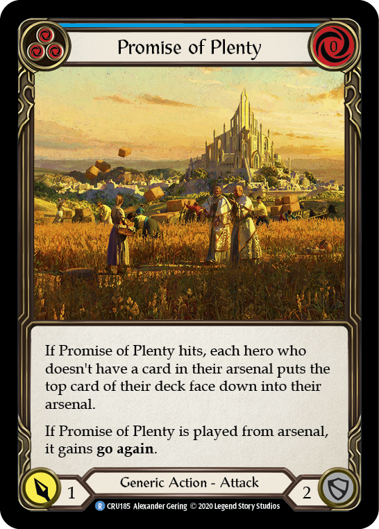Promise of Plenty (Blue) [CRU185] 1st Edition Normal | Good Games Adelaide SA