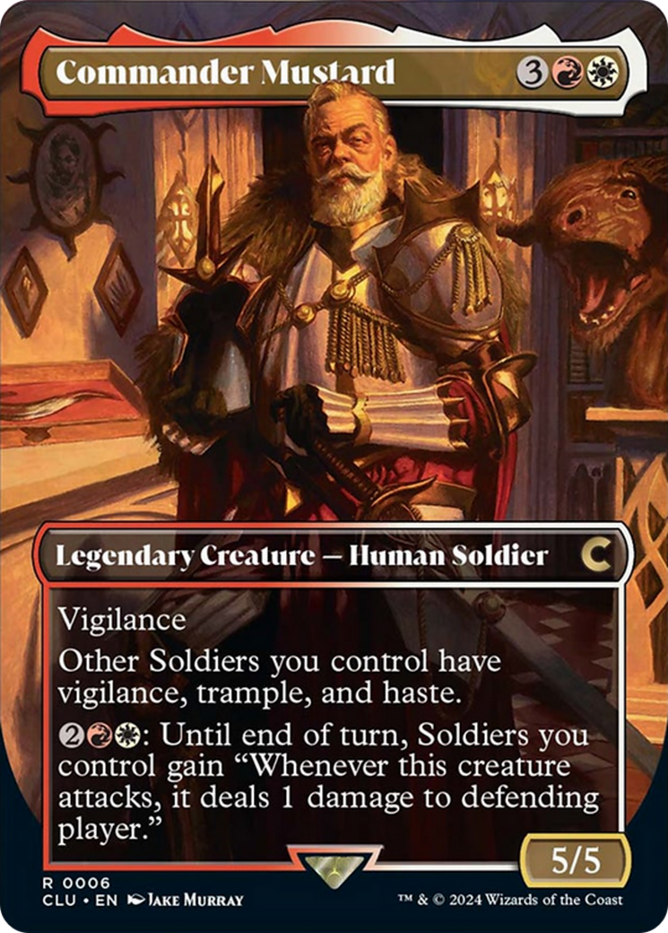 Commander Mustard (Borderless) [Ravnica: Clue Edition] | Good Games Adelaide SA