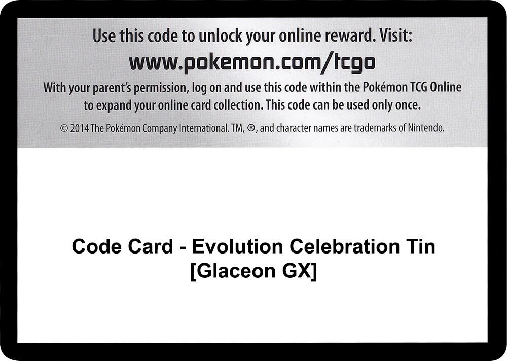 Code Card Evolution Celebration Tin Glaceon GX  (SM - Celestial Storm)  | Good Games Adelaide SA