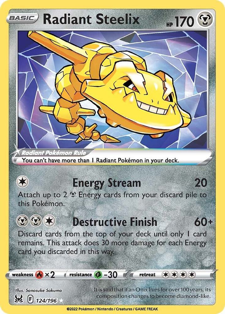 Radiant Steelix 124/196 (SWSH11: Lost Origin)  - Holofoil | Good Games Adelaide SA