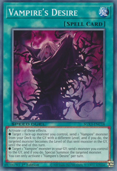 Vampire's Desire [SGX3-ENC18] Common | Good Games Adelaide SA
