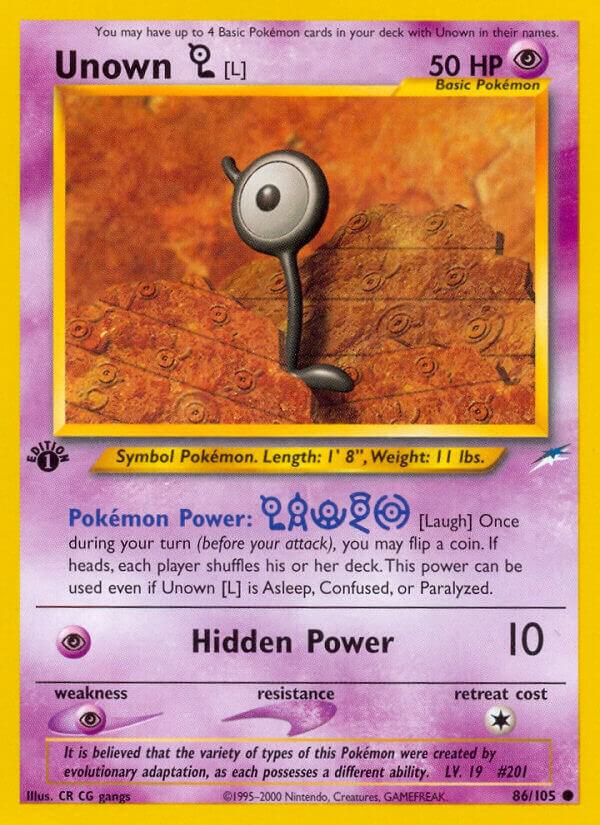 Unown L 086/105 (Neo Destiny)  - 1st Edition | Good Games Adelaide SA
