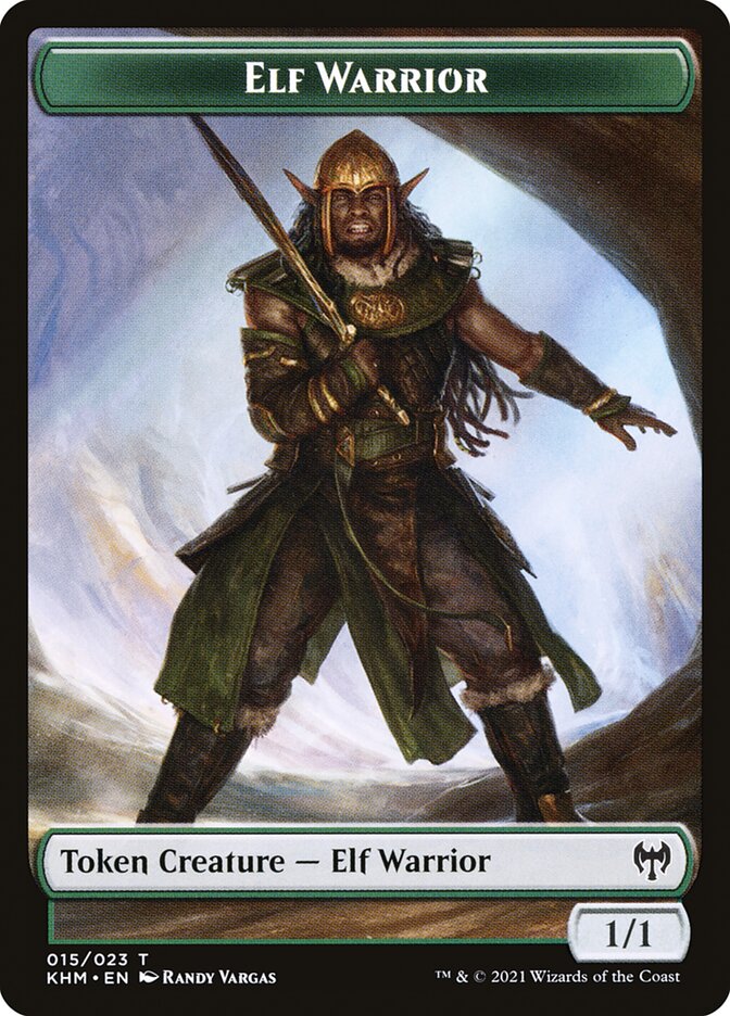 Elemental // Elf Warrior Double-sided Token [Kaldheim Commander Tokens] | Good Games Adelaide SA