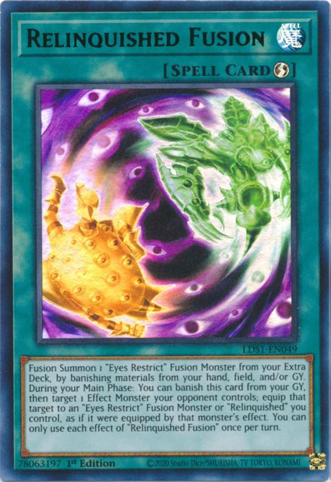 Relinquished Fusion (Green) [LDS1-EN049] Ultra Rare | Good Games Adelaide SA