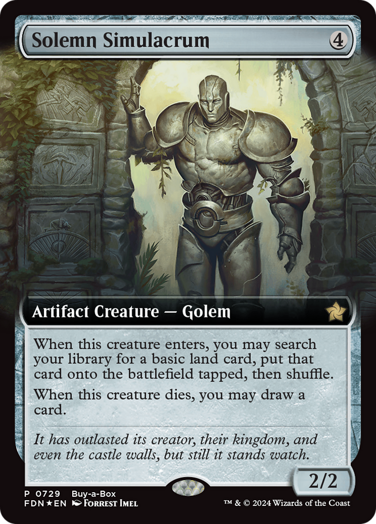 Solemn Simulacrum (Extended Art) (Buy-A-Box) [Foundations Promos] | Good Games Adelaide SA