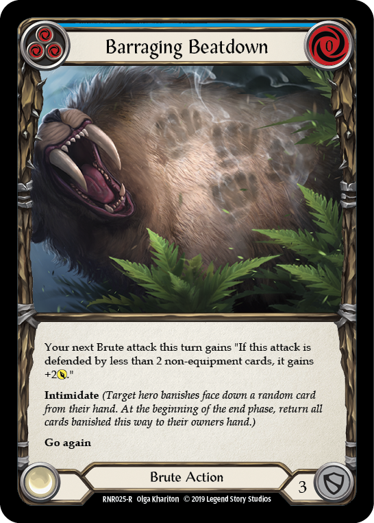 Barraging Beatdown (Blue) [RNR025-R] (Rhinar Hero Deck)  1st Edition Normal | Good Games Adelaide SA