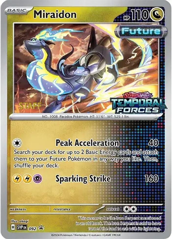 Miraidon Prerelease Staff 092 (SV: Scarlet & Violet Promo Cards)  - Holofoil | Good Games Adelaide SA
