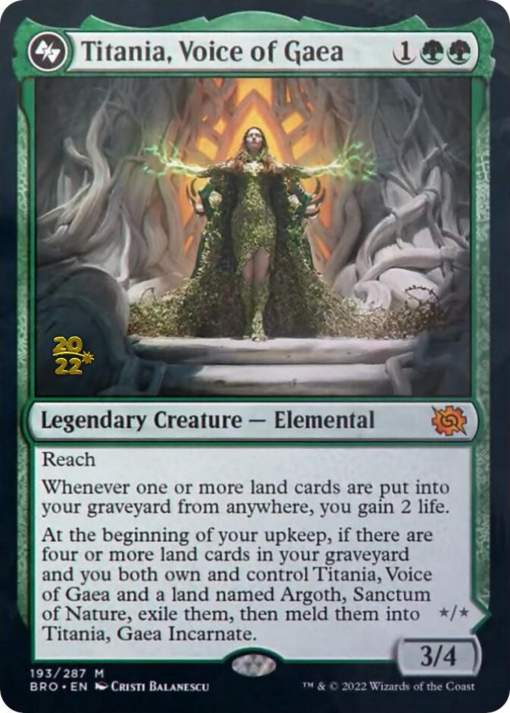 Titania, Voice of Gaea [The Brothers' War: Prerelease Promos] | Good Games Adelaide SA