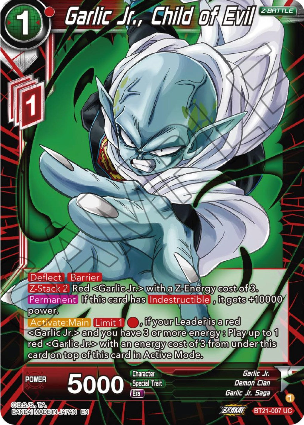 Garlic Jr., Child of Evil (BT21-007) [ZENKAI Series: Set 04] | Good Games Adelaide SA