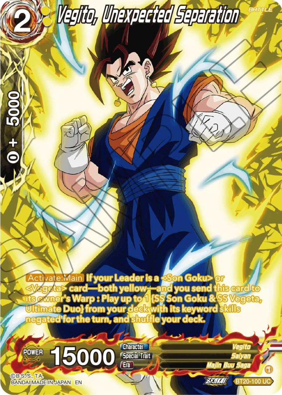 Vegito, Unexpected Separation (Silver Foil) (BT20-100) [Power Absorbed] | Good Games Adelaide SA