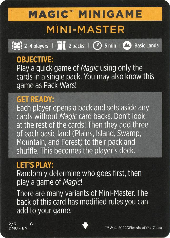 Magic Minigame Mini Master 2 (Dominaria United)  | Good Games Adelaide SA