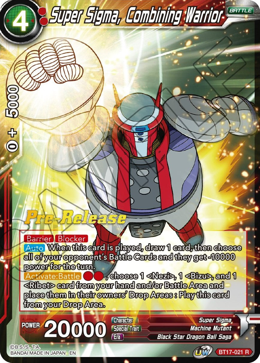Super Sigma, Combining Warrior (BT17-021) [Ultimate Squad Prerelease Promos] | Good Games Adelaide SA