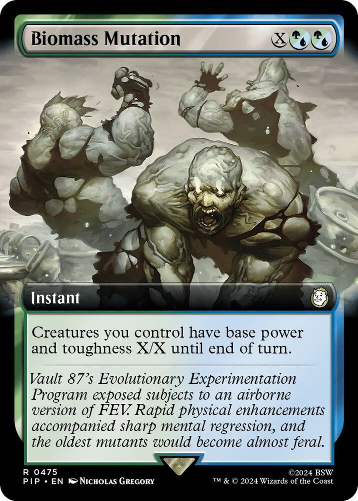 Biomass Mutation Extended Art 475 (Universes Beyond: Fallout)  - Foil | Good Games Adelaide SA