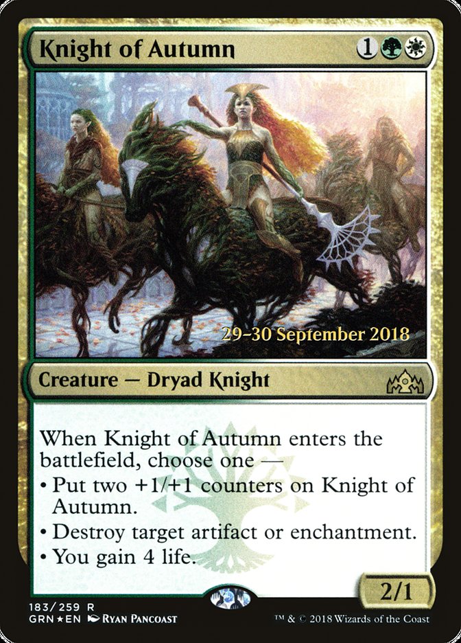 Knight of Autumn [Guilds of Ravnica Promos] | Good Games Adelaide SA